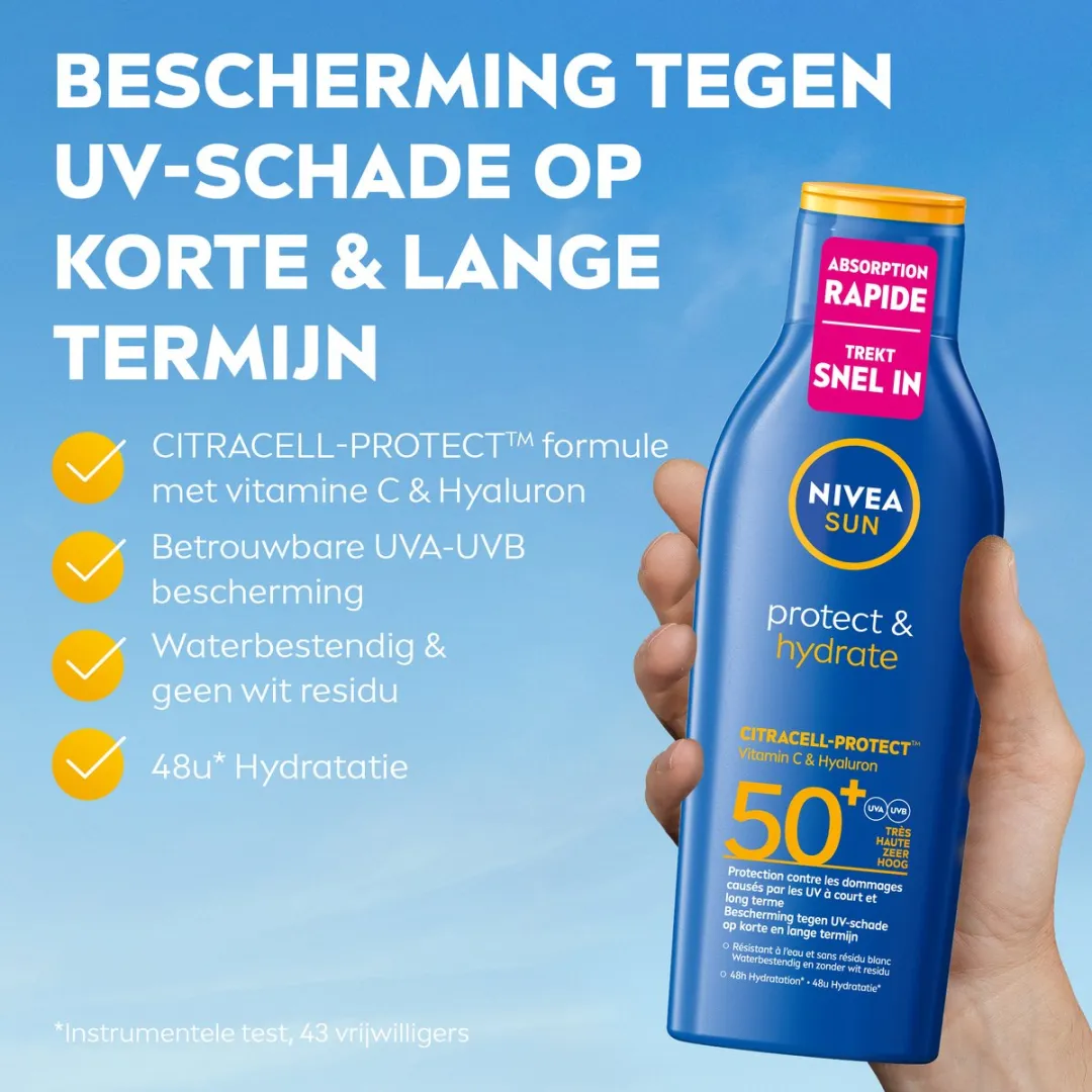 NIVEA SUN Protect & Hydrate Zonnecrème SPF 50 - Duopack 2x200ml