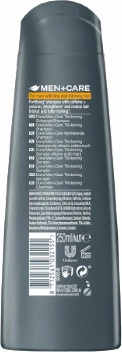 Dove Men+Care Thick Shampoo - 6x250ml