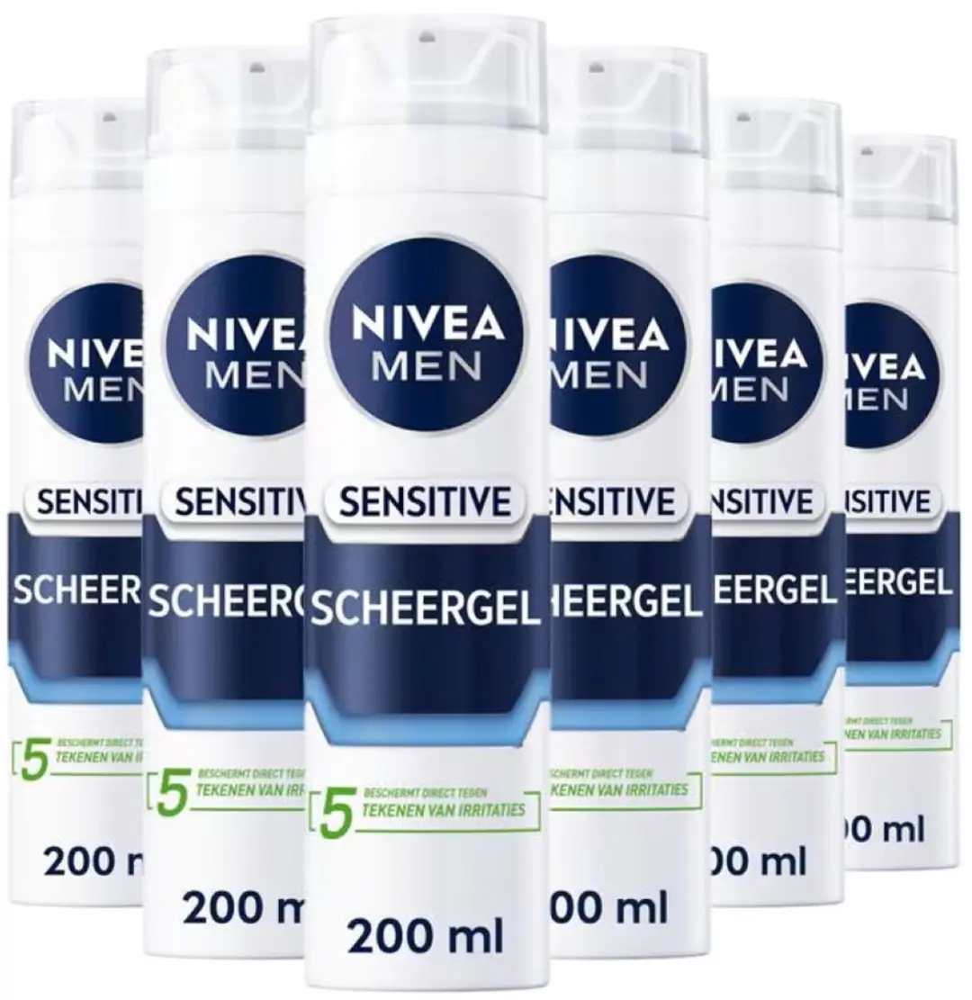 NIVEA Men Scheergel Sensitive - 6x200ml