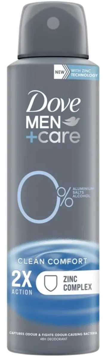 Dove Deodorant Men+ Care 0% Clean Comfort - 150 ml