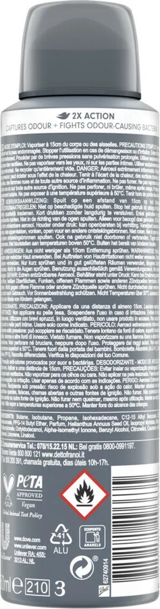 Dove Deodorant Men+ Care 0% Clean Comfort - 150 ml