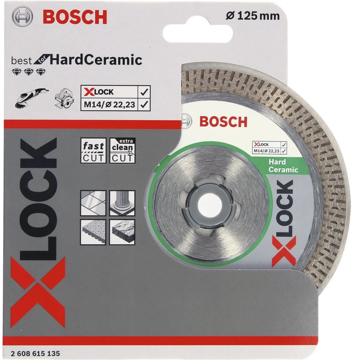 Bosch X-LOCK Diamantdoorslijpschijf 125mm - Keramiek/Steen