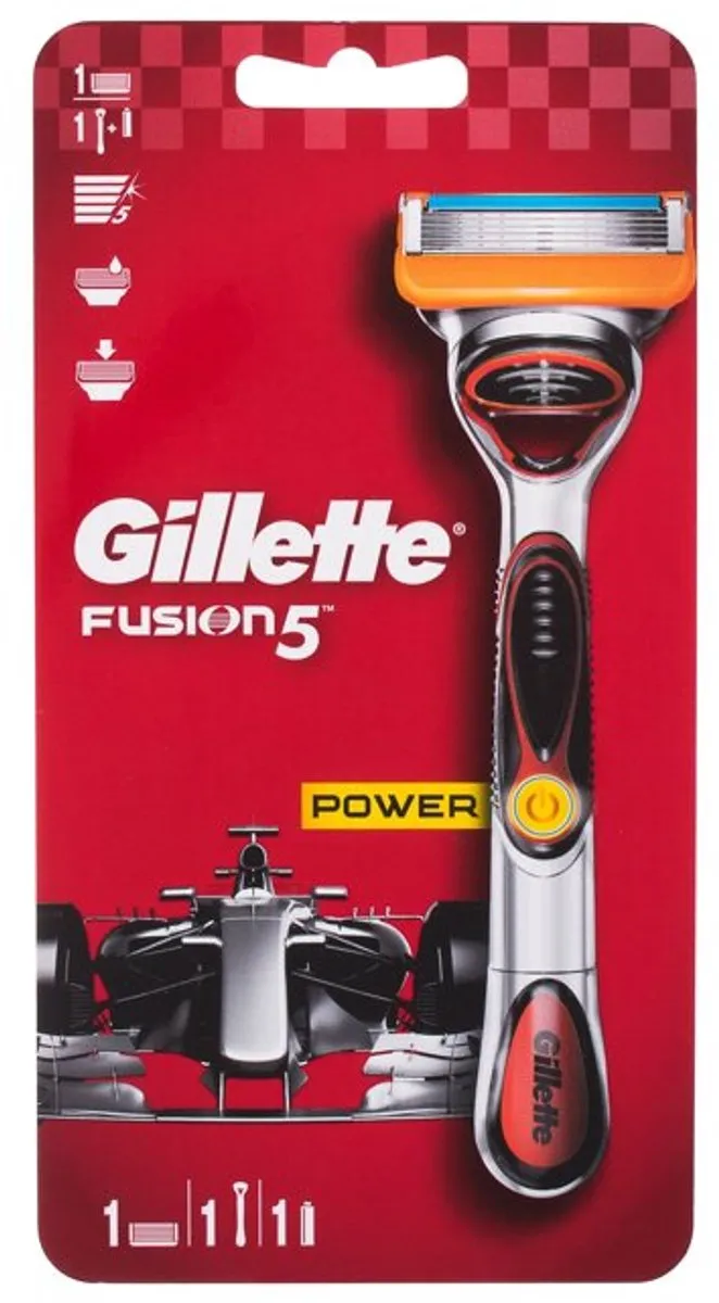 Gillette Fusion 5 Power+ Houder - 15 Mesjes - Rood