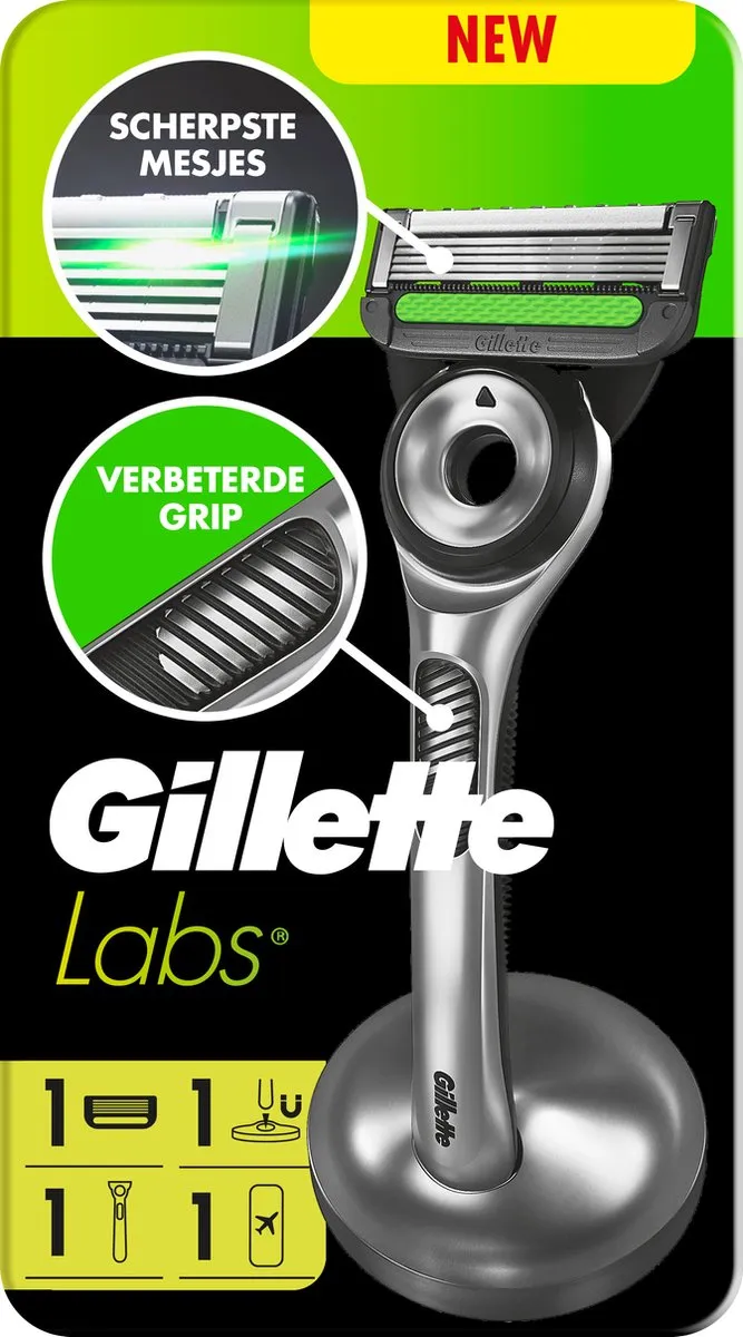 Gillette Labs Handvat + Scheermesje 5-delig - Zwart
