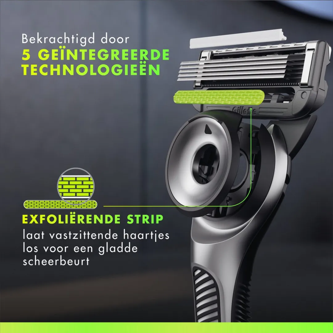 Gillette Labs Handvat + Scheermesje 5-delig - Zwart