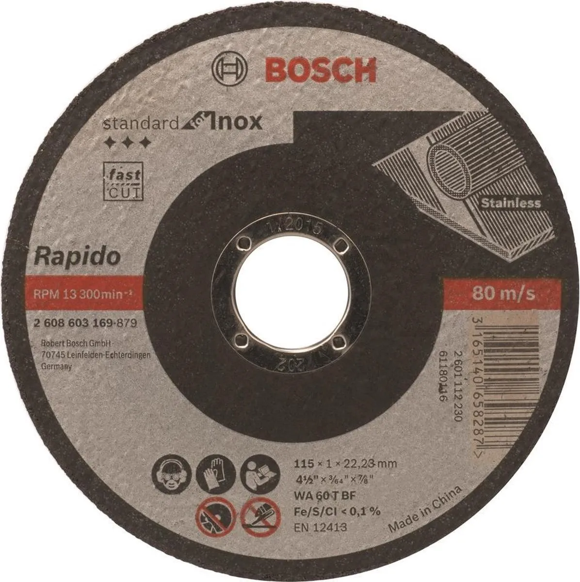 Bosch Doorslijpschijf Rapido WA 60 T BF 115mm - Metaal - afbeelding 6 van 6