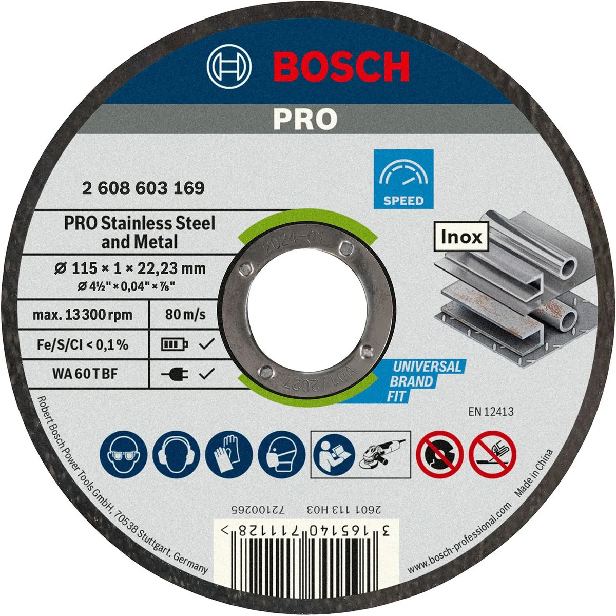 Bosch Doorslijpschijf Rapido WA 60 T BF 115mm - Metaal