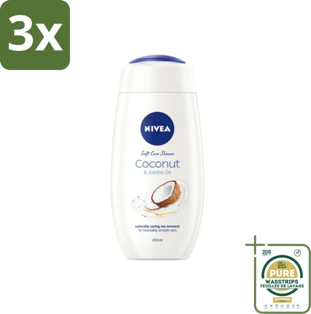 NIVEA Soft Douchegel Kokos & Jojoba 250ml - 3 Stuks