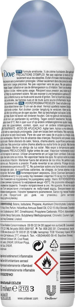Dove Original Anti-transpirant Spray Vrouw - 6x150ml - afbeelding 6 van 6