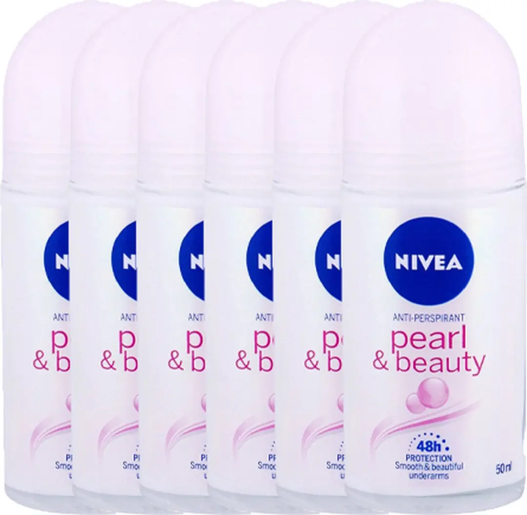NIVEA Pearl & Beauty Deodorant Roller - 6x50ml