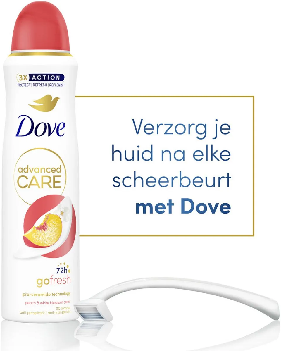 Dove Deodorant Spray Perzik & Witte Bloesem 800ml - 4 Stuks