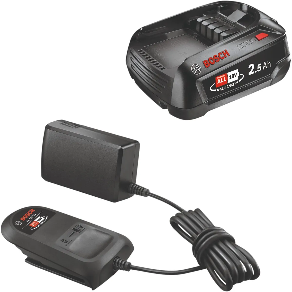 Bosch Alliance 18V 2500mAh Accu & Lader - 1600A02625