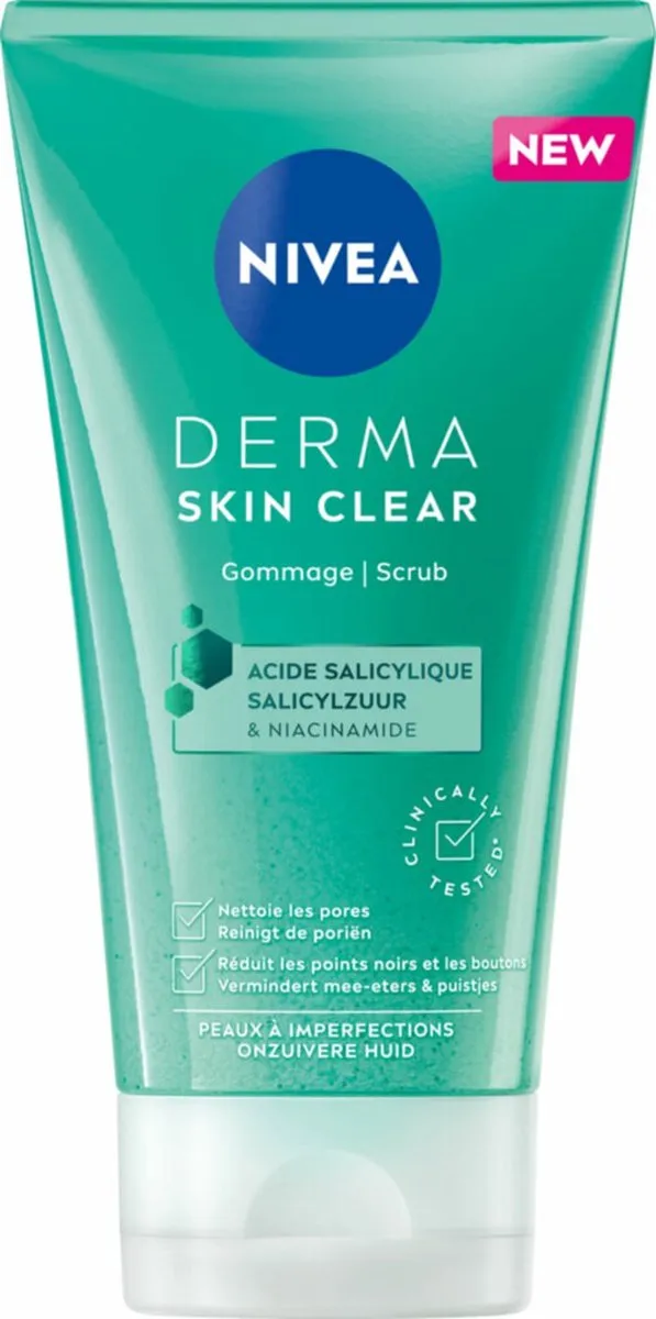 NIVEA Derma Skin Clear Scrub 150ml - 3 Stuks