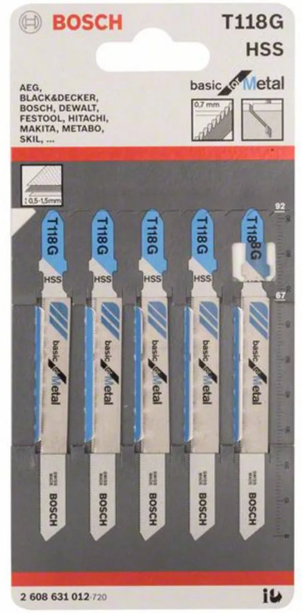 Bosch T 118 G Decoupeerzaagblad Metaal