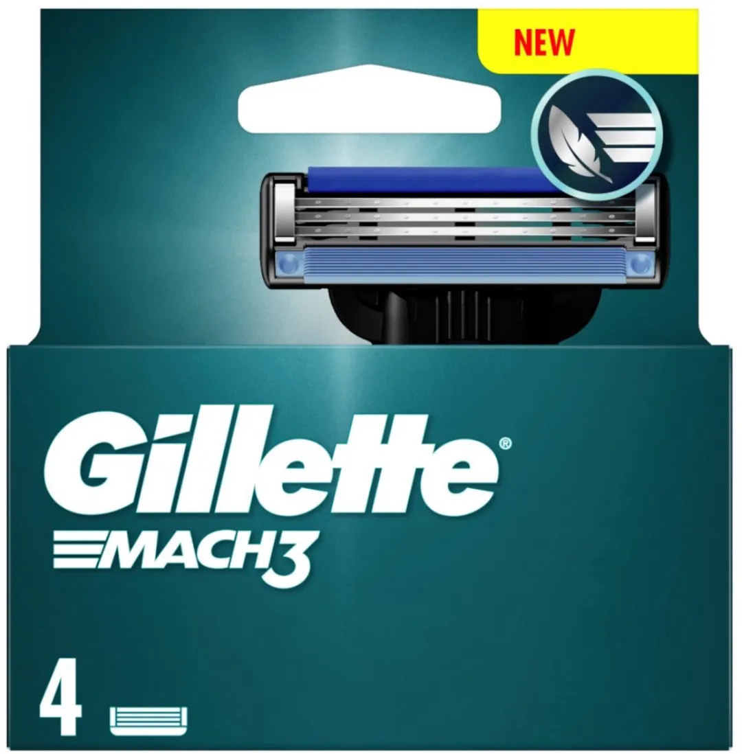 Gillette Mach 3 Scheermesjes 4 Stuks - Zwart