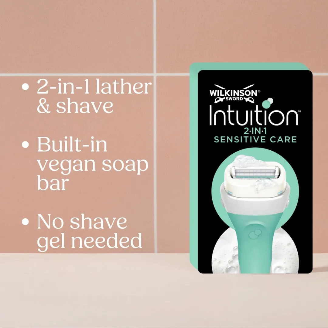 Wilkinson Sword Intuition 2-in-1 Sensitive Care Scheersysteem Blauw - 4 Bladen