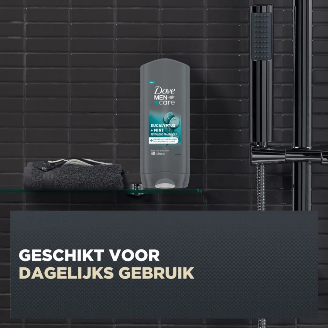 Dove Men+ Care Douchegel Eucalyptus & Mint 1200ml - 3 Stuks