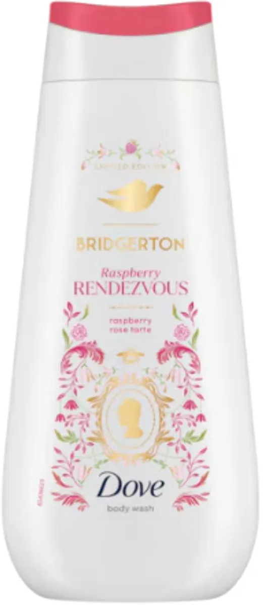 Dove x Bridgerton Douchegel Framboos & Rose Tarte 225ml