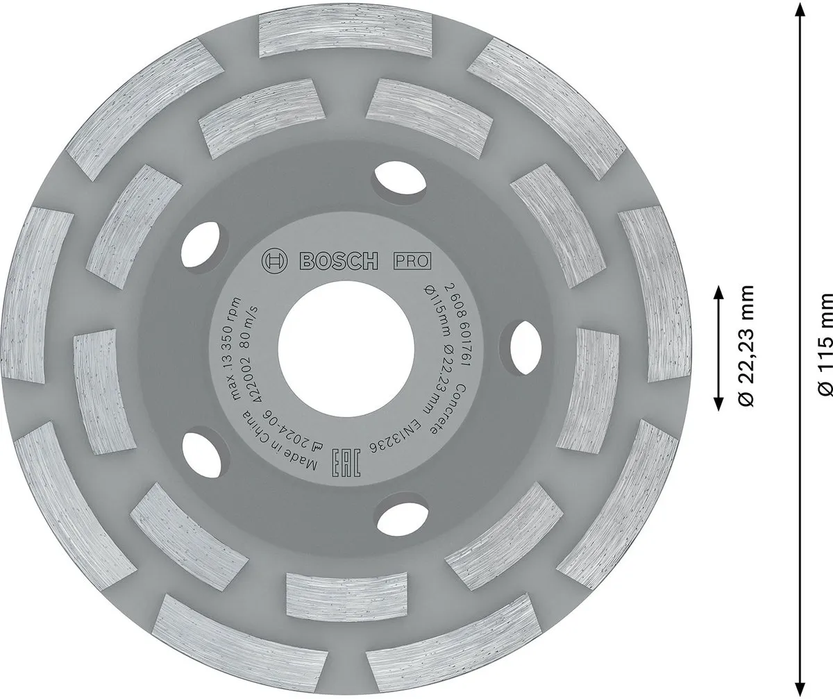 Bosch PRO Betonschuurkop 50x115mm 22.23mm