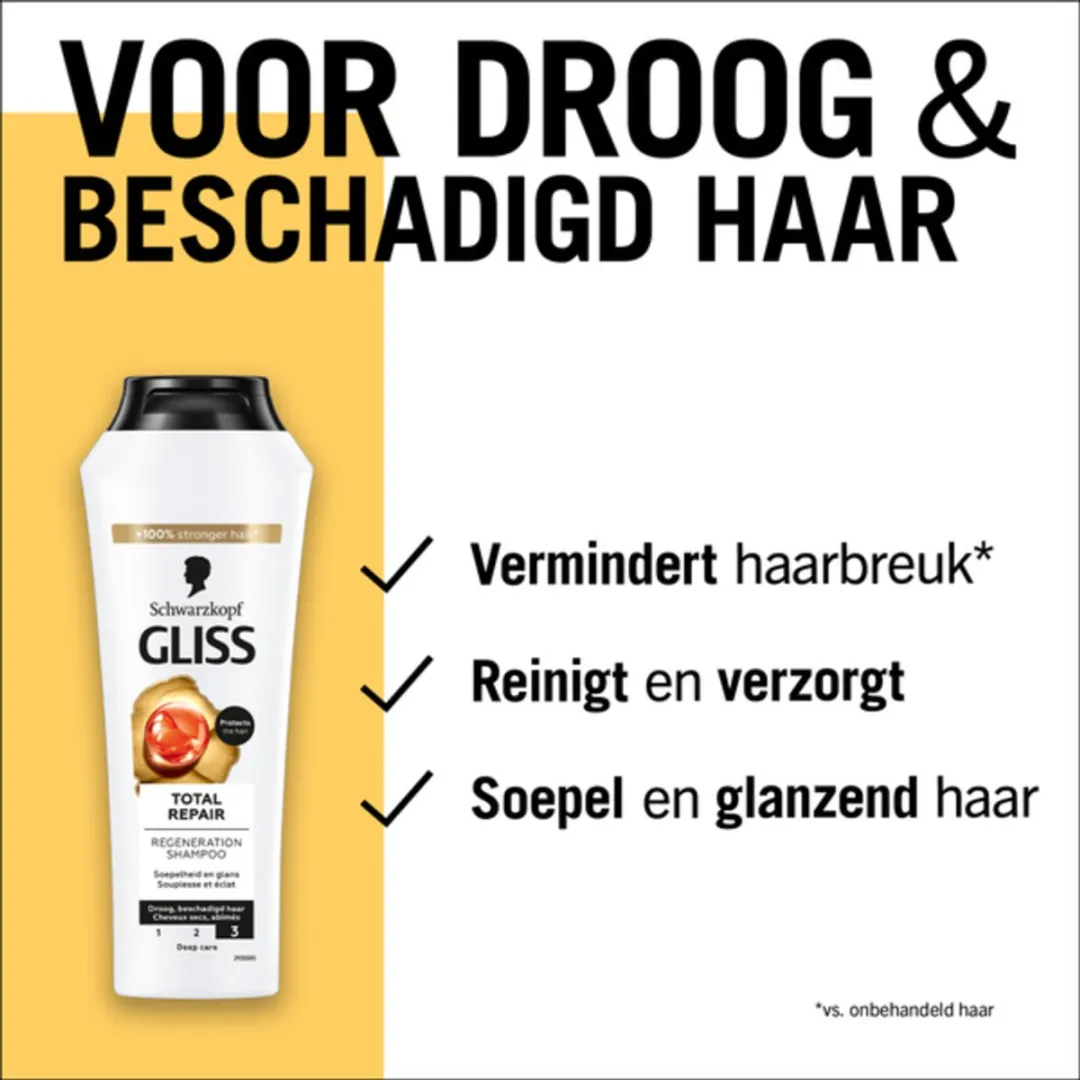 Schwarzkopf Gliss Kur Total Repair Shampoo - 4x250ml