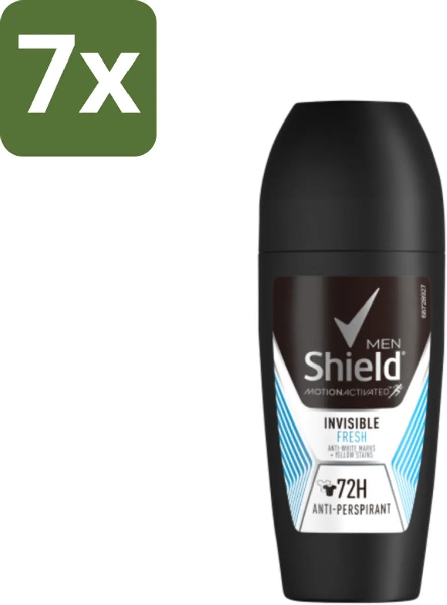 7 x Rexona Men - Invisible Fresh - Deo Roll-on - Anti-transpirant - 50 ml - Deodorant Voor Mannen - Anti-transpirant - Zweetvermindering - Frisse Geur - Huid Droog