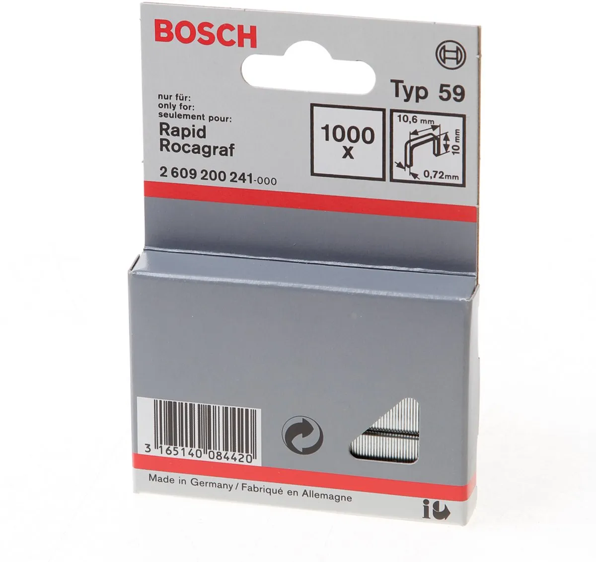 Bosch Nieten 10,6 x 0,72 x 10mm - 1000 Stuks