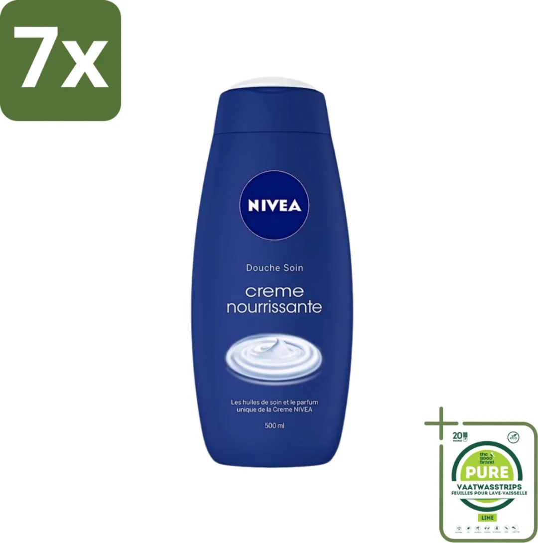 7 x Nivea - Crème Care - Crème Bad - Unieke Nivea Crème Geur - 750 ml - Grootverpakking - Douchecrème - NIVEA Crème - Hydraterende Crème - Verzorging - Zachte Huid