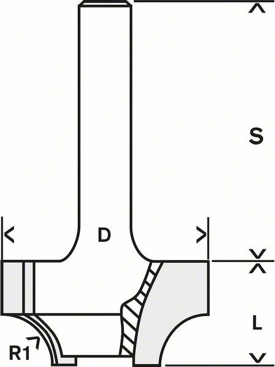 Bosch Kantenfrees E 1/4" R1 6,3mm