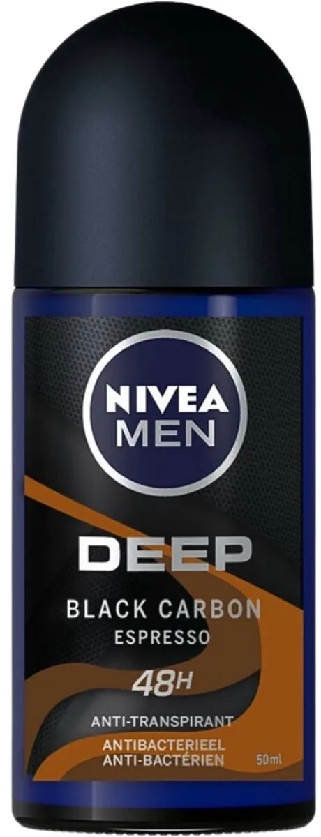 NIVEA Men Deodorant Roller Deep Black Carbon Espresso 50ml - 20 Stuks