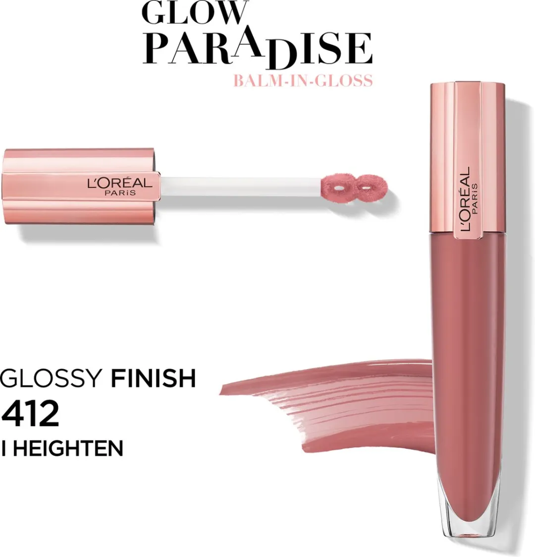 L'Oréal Paris Glow Paradise Balm 412 Heighten - 7ml - Transparant Roze
