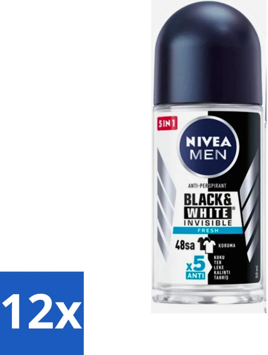 NIVEA Men Black & White Invisible Fresh Deo Roller 50ml