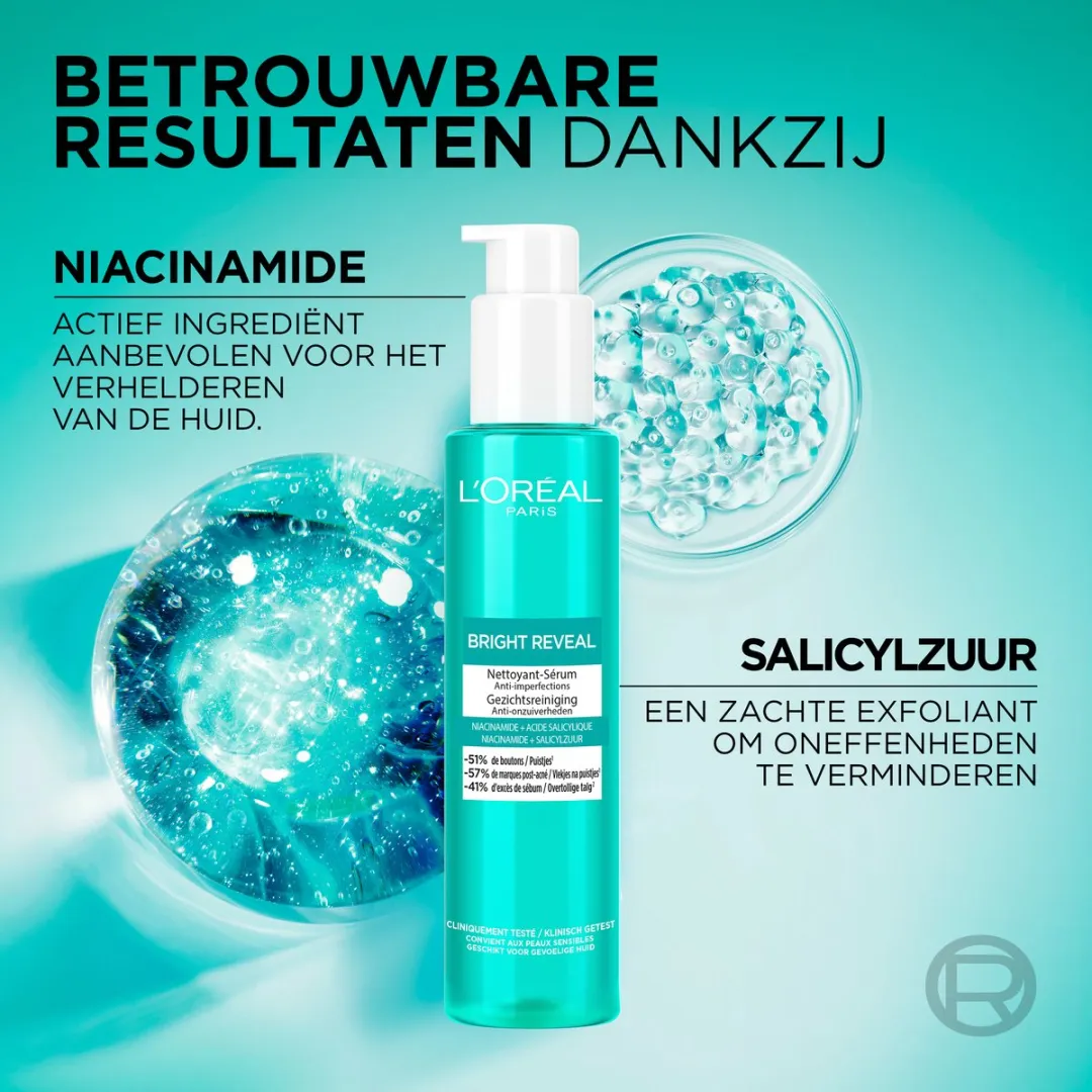 L'Oréal Paris Bright Reveal Reinigingscrème 150ml - Niacinamide