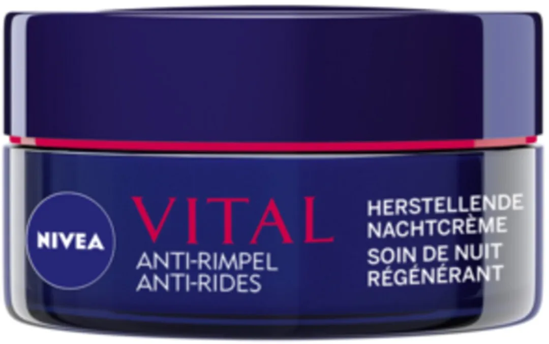1 x NIVEA - Nachtcrème - VITAL Anti-Rimpel Herstellend - Voor rijpe huid - Met Vitamine F, Teunisbloemolie & Calcium - 50 ml- Anti-rimpel Crème - Nachtcrème Voor Rijpe Huid - Huidherstel Crème - Vitamine F Crème - Teunisbloemolie Crème