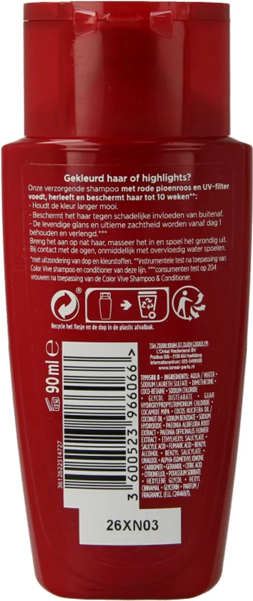 L'Oréal Paris Elvive Color Vive Shampoo 90ml