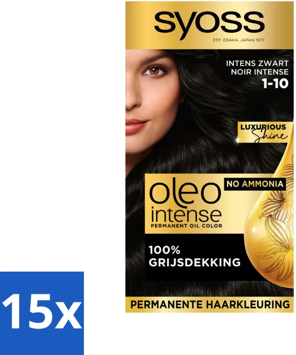 SYOSS Oleo Intense Haarverf 1-10 Intens Zwart - 15 Stuks