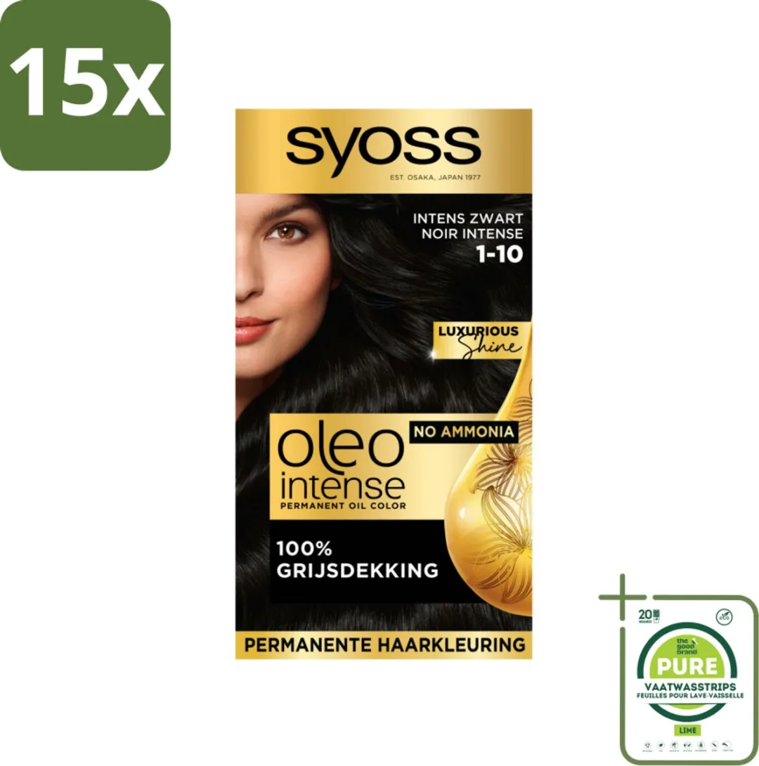 SYOSS Oleo Intense Haarverf 1-10 Intens Zwart - 15 Stuks
