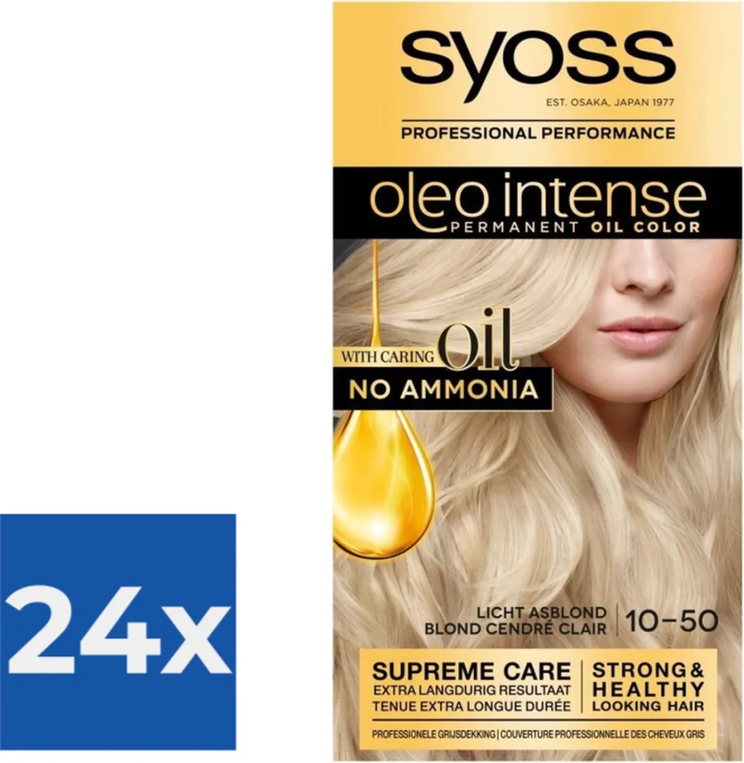 SYOSS Oleo Intense Haarverf Licht Asblond 115ml - 24 Stuks