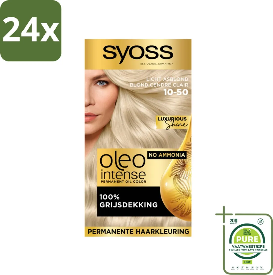 SYOSS Oleo Intense Haarverf Licht Asblond 115ml - 24 Stuks