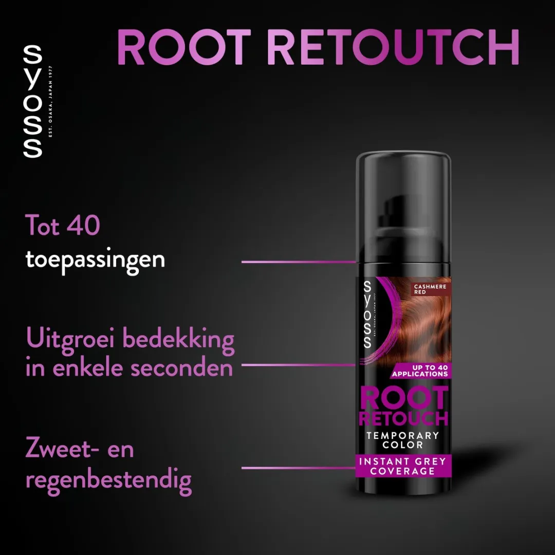 SYOSS Root Retouch Uitgroeispray Cashmere Red 120ml