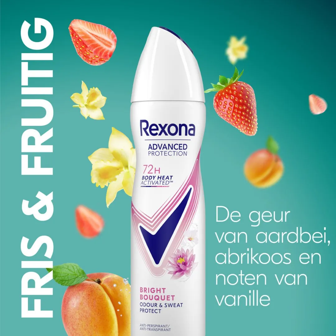 Rexona - Deodorant Spray - Advanced Protection Bright Bouquet - Langdurige Frisheid - 150 ml - 1 stuk