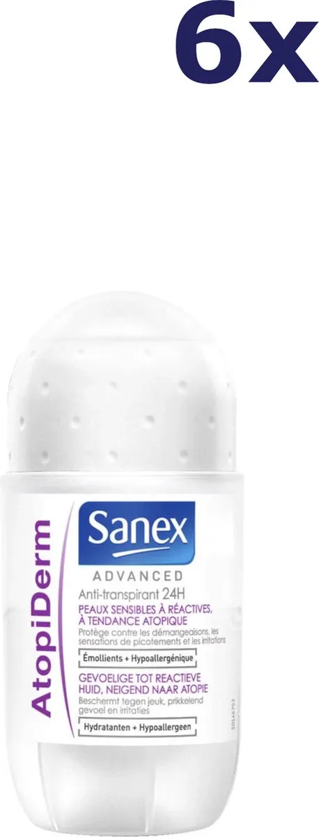 Sanex Deoroller Atopiderm Anti-transpirant 6x50ml