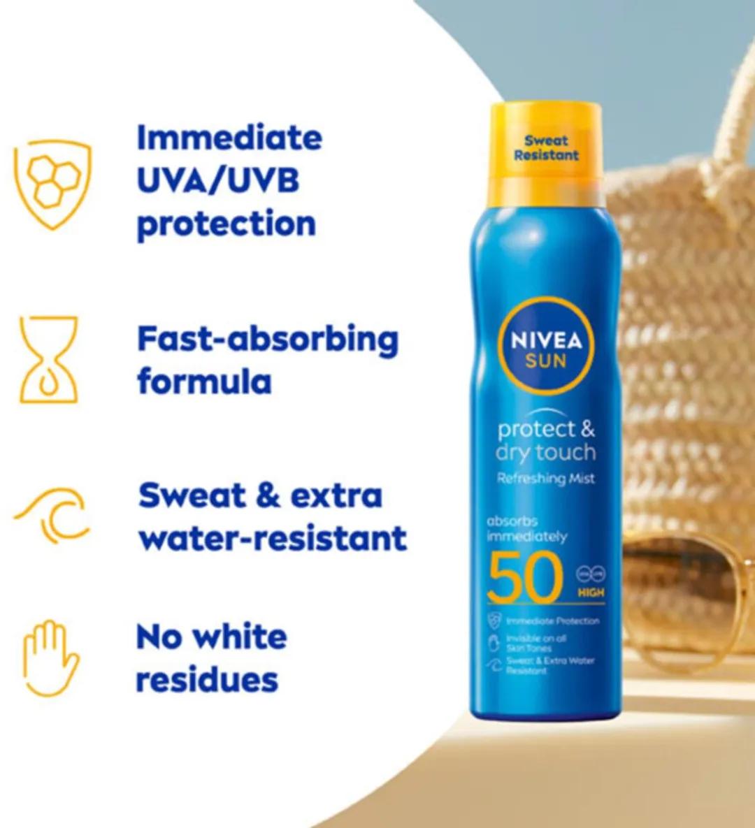 NIVEA Sun Protect & Dry Touch Vernevelende Spray SPF 50 - 1200ml (6x200ml)