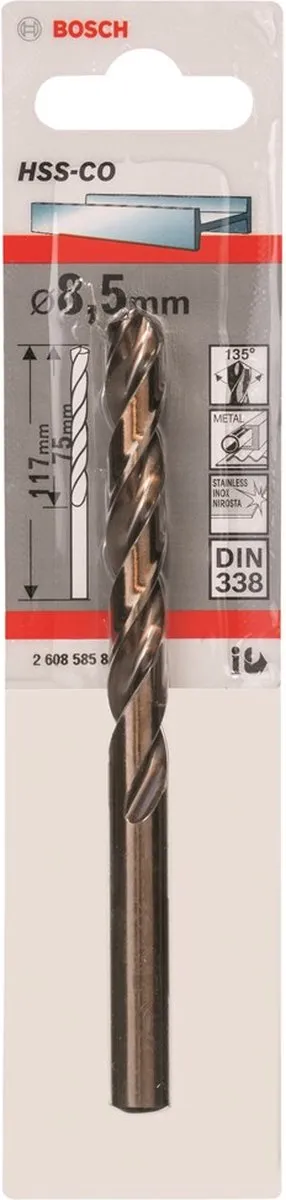 Bosch Metaalboren HSS-Co 8,5mm - 1 Stuk