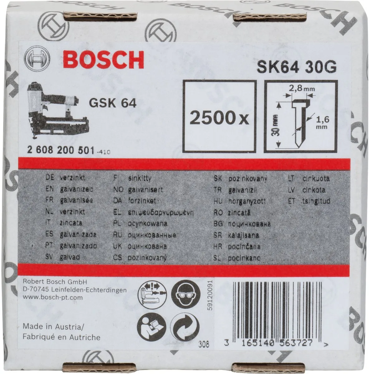 Bosch SK64 1.6/16G Stiften