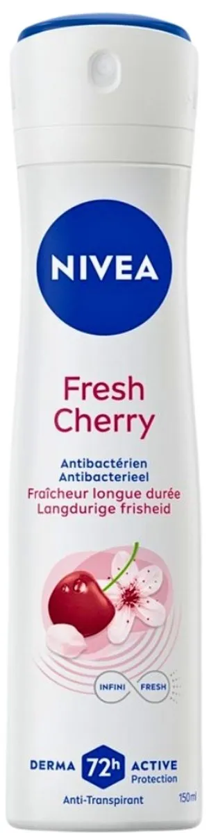 NIVEA Fresh Cherry Anti-Transpirant Spray 150ml - 4 Stuks
