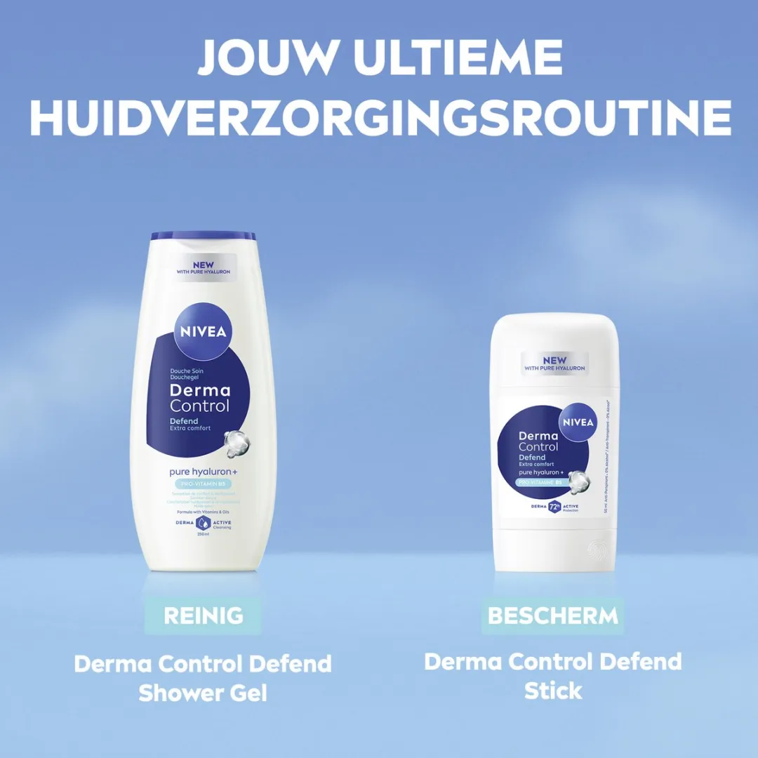 NIVEA Derma Control Defend Deodorant Stick 50ml - 250ml (5x50ml) - Hyaluronzuur