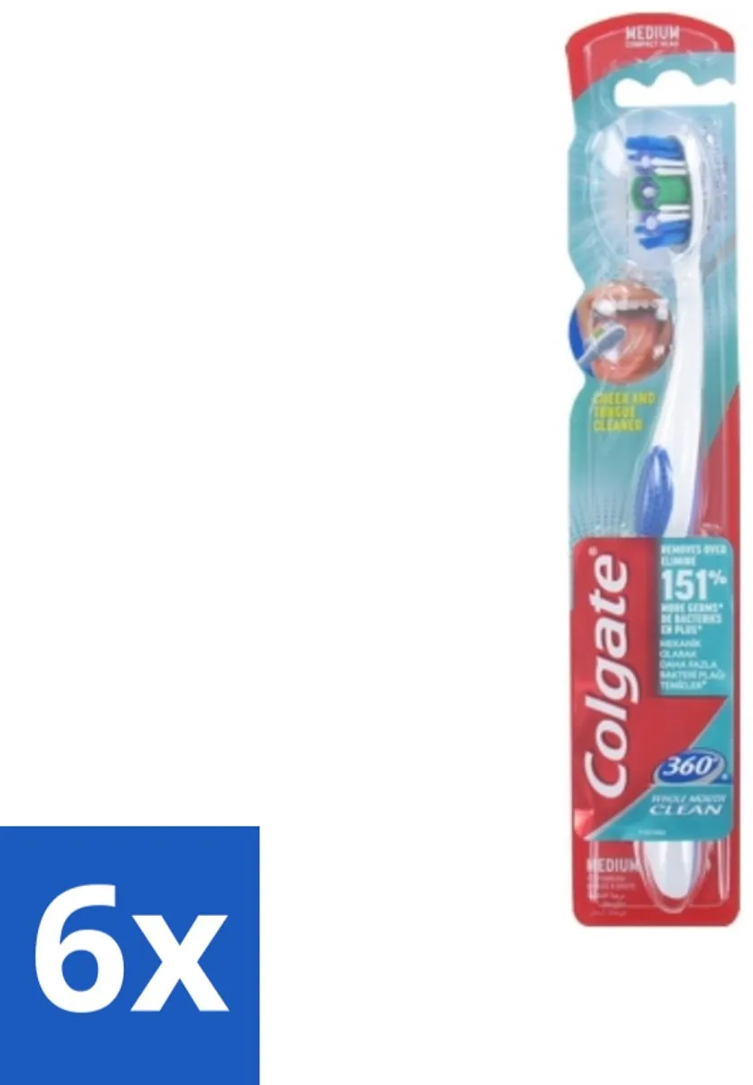 Colgate 360 Whole Mouth Clean Medium Tandenborstels