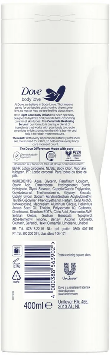 Dove Bodylotion Light Care 400ml
