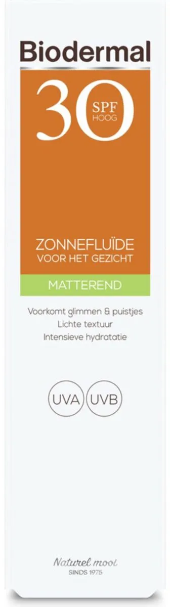Biodermal Zonnefluïde Gezicht Matterend SPF 30 - 2x40ml