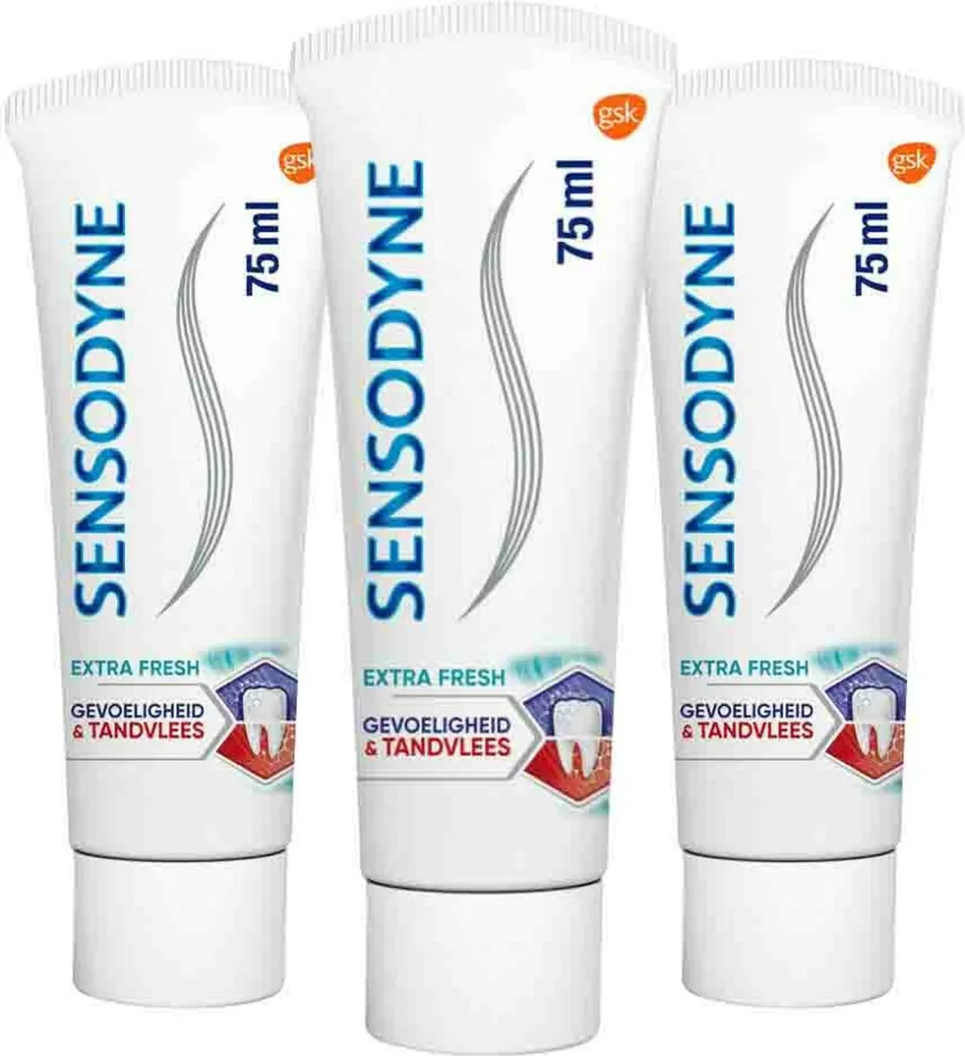 Sensodyne Tandpasta Gevoeligheid & Tandvlees Extra Fresh 75ml - 3 Stuks